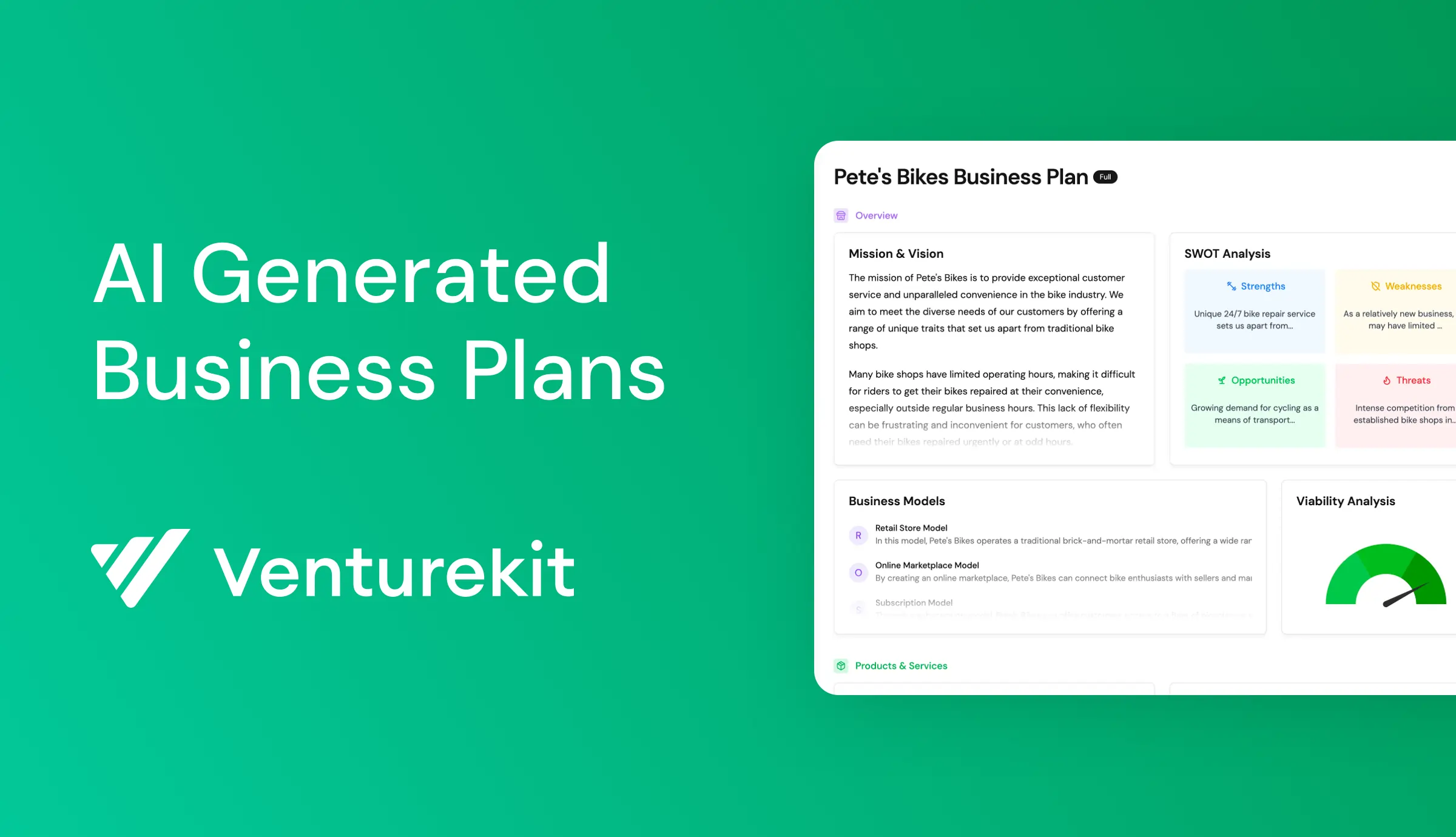 Venturekit | AI Generated Business Plans